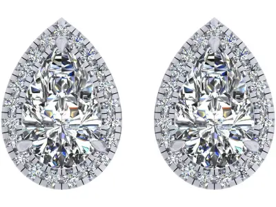 Pear Stone Earring 3D print model