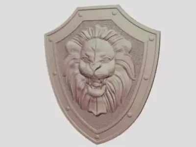 Lion Knight Shield 3D print model