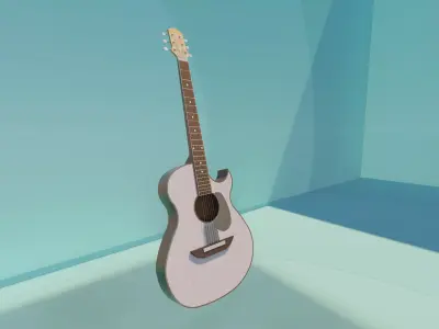 Box guitar Free low-poly 3D model