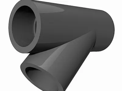 PVC Tees 45 Degrees - Socket Ends -  Free 3D model