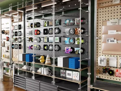 Modular Pegboard Retail Display System 3D Model Low-poly 3D model