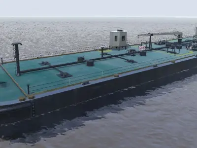 KSM barge 3d model Low-poly 3D model