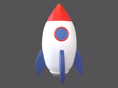 Cartoon Rocket V1 003 Low-poly 3D model