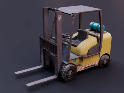 Low-Poly Forklift - PBR Game Ready Low-poly 3D model