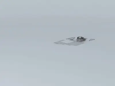 restaurant plane flying in sky 3D model