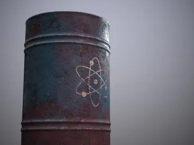Damaged Barrel Low-poly 3D model