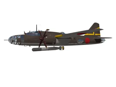 Ki67 Type4 heavy bomber Hiryu 3D model