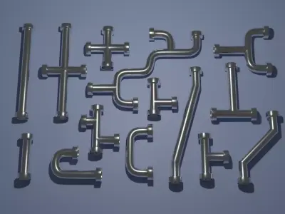 Industrial Pipes Low-poly 3D model from CGTrader