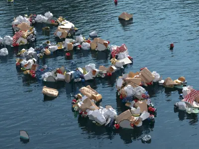 Floating Trash SOS Installation 3D model