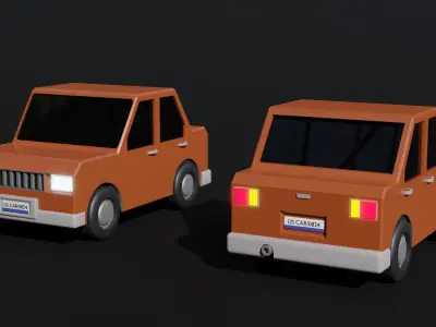 Low-poly car pack Free 3D model