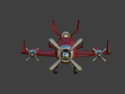 Aircraft airplane with propellers Free low-poly 3D model