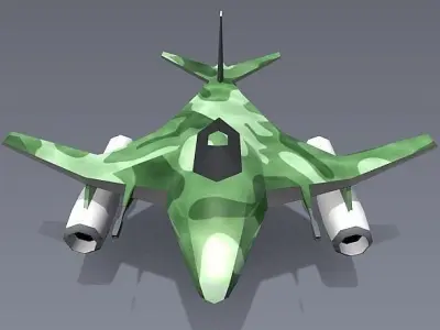 Lowpoly military aircraft  Low-poly 3D model