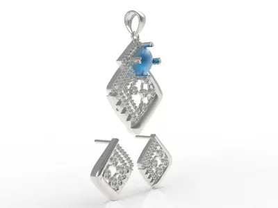 Diamond Pendant Set 31 3D print model