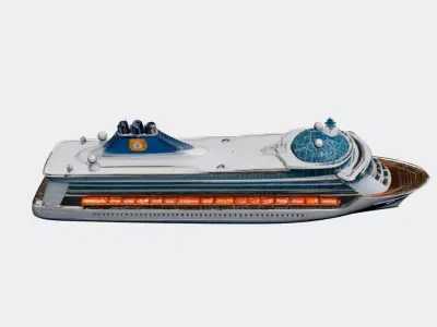 Modern Luxury Cruise Ship - Sleek 3D Ocean Liner Model 03 3D model