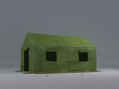 Army tent  Low-poly 3D model