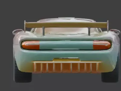 3D CUSTOM SPORTS CAR WITH GRADIENT PASTEL AND EASTER THEME Low-poly 3D model