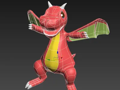 Reddragon Low-poly 3D model