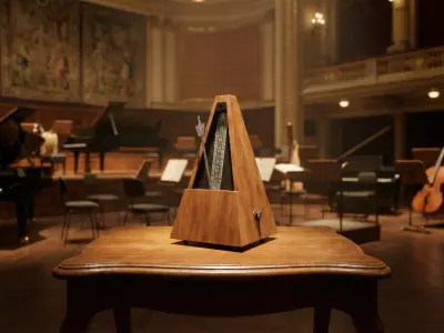 Vintage german metronome Low-poly 3D model