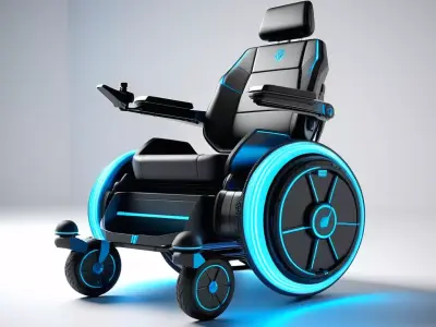 Futuristic Electric Wheelchair 3D Model 3D model