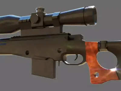 Sniper rifle 3d model  Low-poly 3D model