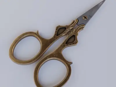 Vintage Scissors Low-poly 3D model