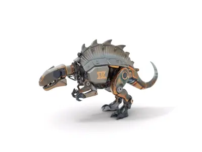 Mechanical Dinosaur Model Pack for Game and Animation Projects Low-poly 3D model