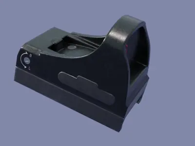 Compact collimator holographic sight Low-poly 3D model