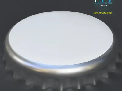 Crown cork with label 3D model