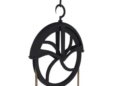 Antique Well Pulley 3D model