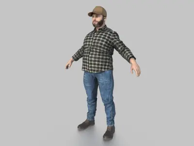 TRUCK DRIVER Low-poly 3D model purchase