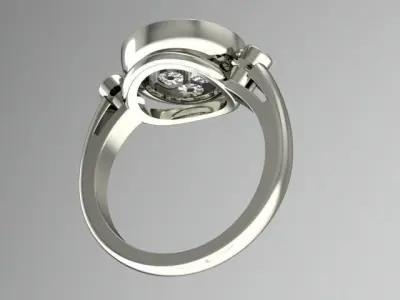 Diamond ring engagement 3D print model