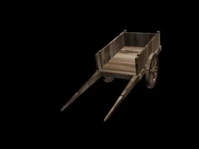 bullock cart 3D model