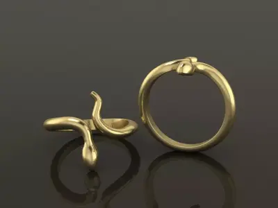 Dainty Snake  Ring Band Mix Size 3D print model