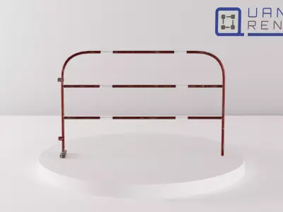 Construction site barrier 001 Low-poly 3D model