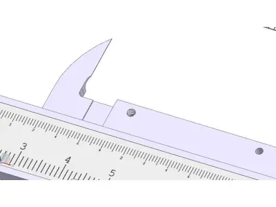 Very High detailed analogic mechanical vernier caliper 3D model