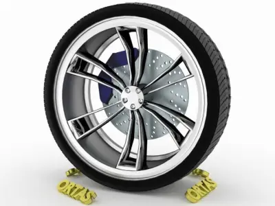ORTAS CAR WHEEL RIM 92 GAME READY WHEEL RIM TIRE 3D model