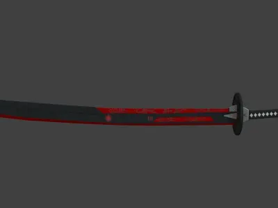 SciFi Samurai Sword 5 - Flame Blade Low-poly 3D model