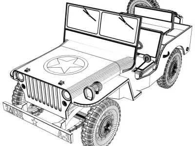 Willys Jeep 3D model purchase