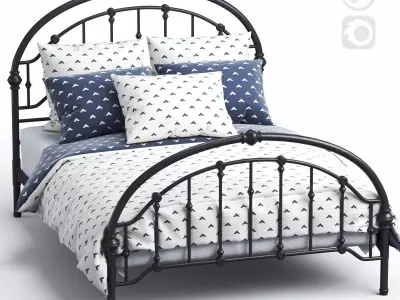Mccully Queen Standard Bed by Alcott Hill 3D model