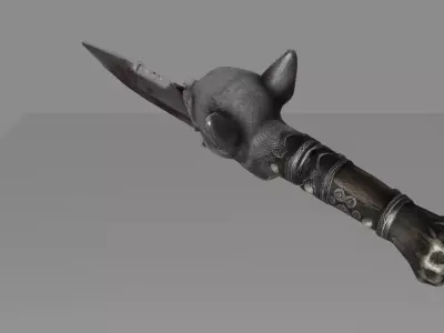Chihuahua Head Survival Knife 3D Model DVL 3D Studio Low-poly 3D model