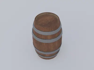 Wooden wine Barrel Low-poly 3D model purchase