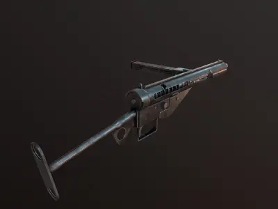 STEN Mk2 ww2 british smg pbr Low-poly 3D model