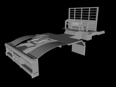 FLATBED  Truck Winch and Fifth Wheel 3D model