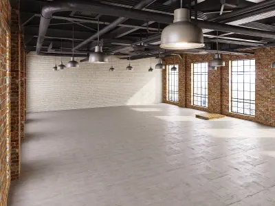 interior loft office hall 04 Low-poly 3D model