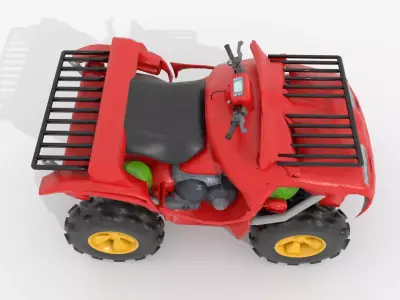 Quad Bike v1 BLEND-OBJ-FBX-DAE-GLB 3D model