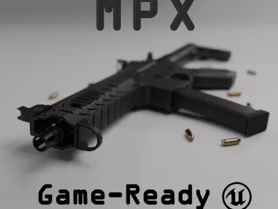 Game-Ready MPX smg  Low-poly 3D model