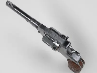 Nagant M1895 Revolver Low-poly 3D model Low-poly 3D model