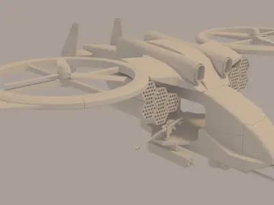 GUNSHIP helicopter 3D model