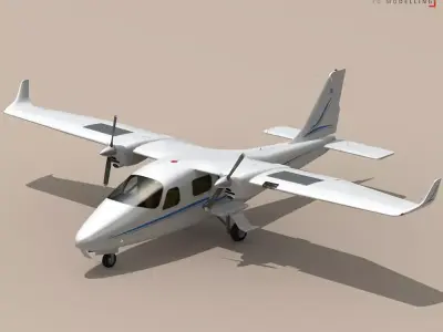 P2006t airplane with propellers 3D model
