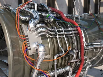 jet engine 3D model 7